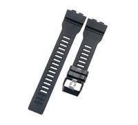 ROUREOX Bracelet Silicone Bracelet Caoutchouc Encoche Étanche Bracelet Montre Sport Remplacement Robuste Boucle Métallique pour Casio G-Shock G-Squad-Noir