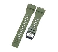 ROUREOX Bracelet Silicone Bracelet Caoutchouc Encoche Étanche Bracelet Montre Sport Remplacement Robuste Boucle Métallique pour Casio G-Shock G-Squad-Vert