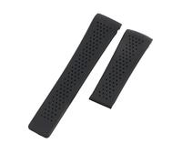 ROUREOX Bracelet Silicone Extrémité Courbée Bracelet Caoutchouc Respirant Bracelet Montre Sport Remplacement Boucle Déployante pour TAG Heuer Grand Carrera-A1 22mm