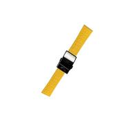 ROUREOX Bracelet Silicone pour Montre à Boucle Métal, Résistant à l'eau - Remplacement pour Breitling Avenger Blackbird-Boucle Jaune + Noir + Poli 22mm