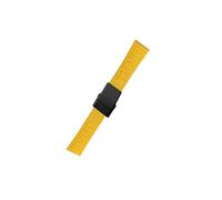 ROUREOX Bracelet Silicone pour Montre à Boucle Métal, Résistant à l'eau - Remplacement pour Breitling Avenger Blackbird-Boucle Jaune + Noir + Mat 24mm