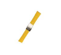 ROUREOX Bracelet Silicone pour Montre à Boucle Métal, Résistant à l'eau - Remplacement pour Breitling Avenger Blackbird-Boucle Jaune + Argent + Mat 22mm