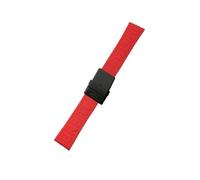 ROUREOX Bracelet Silicone pour Montre à Boucle Métal, Résistant à l'eau - Remplacement pour Breitling Avenger Blackbird-Boucle Rouge + Noir + Mat 24mm