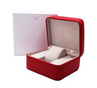 ROUREOX Classique Style Boîte Montre Rouge Rangement Coffret Poussoir Libération Mécanisme Doux Doublure Protection Organisateur Boîte Remplacement Emballage pour Omega