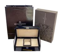 ROUREOX Coffre Montre Bois Laqué Haute Brillance Motif Rayures Rouge Foncé Emplacement Unique Display 1300g pour Vacheron Constantin Malte