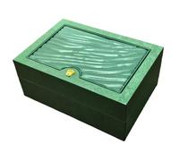 ROUREOX Coffret Bois Écrin Montre Rangement Vert Individuel Protection Présentoir Support Coussin pour Rolex Oyster Perpetual