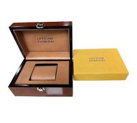 ROUREOX Coque Dure Rangement Boîte Montre Bois Massif Effet Argent Métal Fermoir Doux Intérieur Coussin Protection Coffret pour Panerai