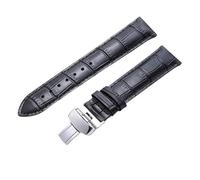 ROUREOX Corrège de Montre en Cuir Authentique Bandes de Remplacement Libération Rapide et Fermeture Ajustable en Acier Inoxydable pour Tissot 1853-Noir + Or 19mm
