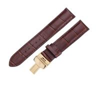 ROUREOX Corrège de Montre en Cuir Authentique Bandes de Remplacement Libération Rapide et Fermeture Ajustable en Acier Inoxydable pour Tissot 1853-Marron + Or 20mm