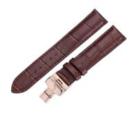 ROUREOX Corrège de Montre en Cuir Authentique Bandes de Remplacement Libération Rapide et Fermeture Ajustable en Acier Inoxydable pour Tissot 1853-Marron + Or Rose 20mm