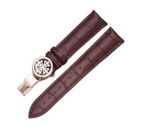 ROUREOX Corrège de Montre en Cuir Authentique Libération Rapide Fermeture en Métal Inoxydable et Bande de Remplacement pour PATEK Philippe 5146 5396 5271-Marron + Or Rose 21mm