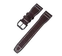 ROUREOX Corrège de Montre en Cuir Authentique Souple Fermeture en Métal Inoxydable Libération Rapide et Bande de Remplacement pour IWC Big Pilot Portugieser Automatic 7 Days-Marron + Noir + B