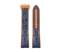 ROUREOX Corrège de Montre en Cuir avec Libération Rapide Bandes de Cuir Ajustables Bracelet de Remplacement pour Omega Seamaster Diver 300M Planet Ocean 600M-Orange + Bleu + Rose 22mm