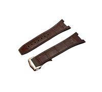 ROUREOX Corrège de Montre Homme en Cuir Authentique et Silicone Libération Rapide Fermeture en Métal Inoxydable et Bande de Remplacement pour Omega Constellation-Marron + Or Rose