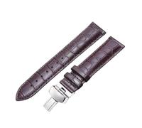 ROUREOX Courroies en Cuir allongées Bracelet de Remplacement Fermoir Papillon déployant Accessoires de Courroie pour Tissot Chemin des Tourelles-Marron + Argent 19mm