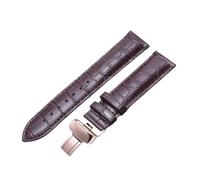 ROUREOX Courroies en Cuir allongées Bracelet de Remplacement Fermoir Papillon déployant Accessoires de Courroie pour Tissot Chemin des Tourelles-Marron + Or Rose 19mm