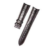 ROUREOX Courroies en Cuir Texture Alligator Artisanales Bracelet de Remplacement Cuir Authentique pour Jaeger-LeCoultre Master Ultra Thin Moon-Marron A 21 * 18mm