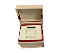 ROUREOX Crème Montre Cadeau Boîte Rouge Satin Ruban Nœud Décoration Unique Emplacement Rangement Coffret Texturé Extérieur Saint Valentin Cadeau pour Omega