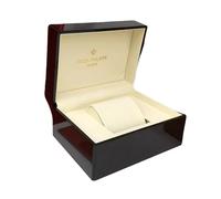 ROUREOX Écrin Montre Bois Massif Rouge Brun Laqué Coque Rigide Protection Coussin Doux Support Coffret Cadeau pour Patek Philippe