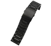 ROUREOX Extrémité Droite Métal Solide Bracelet Montre, 3 Perles Remplacement pour Panerai/Citizen-Noir 24MM