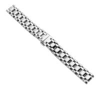 ROUREOX Femmes Métal Bracelet Montre Remplacement, Bracelet Montre, Boucle Papillon Acier Inoxydable pour Longines PrimaLuna L8 Collection-Argent 18MM
