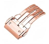 ROUREOX Fermoir Bouton Poussoir Pliant en Acier Brossé Boucle Bracelet Suer-Résistant sans Rouille pour HUBLOT BIG Bang Fusion Series-Or Rose 20mm
