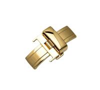 ROUREOX Fermoir de Remplacement pour Montre Double Bouton Poussoir Acier Inoxydable Boucle Papillon pour Seiko Tissot Omega CASIO-Or 16mm