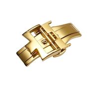 ROUREOX Fermoir Déployant Papillon Acier Inoxydable Bracelets en Cuir Boucle Ardillon de Remplacement pour Vacheron Constantin-Or B 18mm