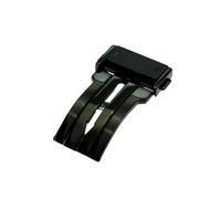 ROUREOX Fermoir Déployant Papillon de Remplacement Acier Inoxydable Boucle à Bouton Poussoir Accessoires de Montre pour Hublot Big Bang-Noir 24mm