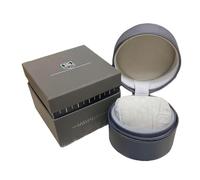 ROUREOX Grise Ronde Boîte Montre Unique Rangement Coffret Fermeture Éclair Voyage Pochette Protection Coque Dure Organisateur pour TAG Heuer