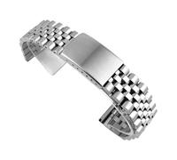 ROUREOX Hommes 316L Acier Inoxydable Bracelet, Métal Extrémité Droite, Accessoire Montre Remplacement pour Rolex Datejust-Silber 18MM