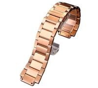 ROUREOX Hommes 316L Acier Inoxydable Remplacement Bracelet Montre, Bracelet Métal Solide Bouche Convexe, Accessoire-Or Rose 27 * 19MM pour Hublot Big Bang
