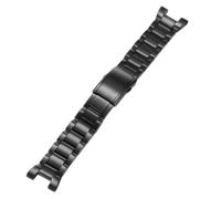 ROUREOX Hommes Acier Brossé Bracelet de Montre, Métal Extensible Bracelet de Montre pour Casio GST-B100/W300/210/400G/S310/210/410-Noir 26x14MM