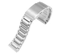 ROUREOX Hommes Acier Inoxydable Bracelet Montre Reemplacé, Métal Extrémité Droite, Accessoires de Réparation pour Sevenfriday/Aigle/Citizen-3 Perles Argent 24MM