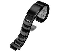 ROUREOX Hommes Acier Inoxydable Bracelet Montre Remplacement, Métal Boucle Pliante pour Casio GST-B200 Series-Noir 16MM