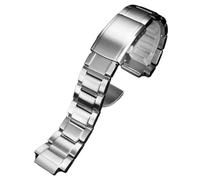 ROUREOX Hommes Acier Inoxydable Bracelet Montre Remplacement, Métal Boucle Pliante pour Casio GST-B200 Series-Argent 16MM