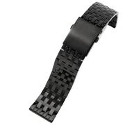 ROUREOX Hommes Acier Inoxydable Remplacement Bracelet Montre, 7 Perles Métal Interface Plate pour SevenFriday/AGELOCER-Noir 30MM