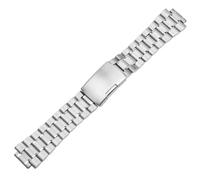 ROUREOX Hommes Métal Solide Bracelet Montre Remplacement, Acier Brossé Bande Déploiement Convexe pour Timex Tide TW2R55500/T2N720/T2N721/T2N739-Argent A 24 * 16MM