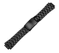 ROUREOX Hommes Métal Solide Bracelet Montre Remplacement, Acier Brossé Bande Déploiement Convexe pour Timex Tide TW2R55500/T2N720/T2N721/T2N739-Noir A 24 * 16MM