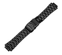 ROUREOX Hommes Métal Solide Bracelet Montre Remplacement, Acier Brossé Bande Déploiement Convexe pour Timex Tide TW2R55500/T2N720/T2N721/T2N739-Noir B 24 * 16MM