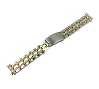 ROUREOX Hommes Métal Solide Bracelet Montre Remplacement, Acier Inoxydable Bracelet Courbé pour Tissot PRC 200 T461/T014/T17/T055-Argent Or 19MM