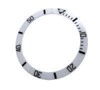 ROUREOX Insert de Lunette Céramique 38mm Inrayable, Bague de Rechange Modding & Réparations Montre pour Rolex Submariner Series-Blanc + Noir