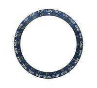 ROUREOX Insert de Lunette Céramique Incliné 38mm x 30,7mm - Anneau de Montre avec Villes Heure Mondiale Pièce Rechange - A12