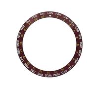 ROUREOX Insert de Lunette Céramique Incliné 38mm x 30,7mm - Anneau de Montre avec Villes Heure Mondiale Pièce Rechange - A10