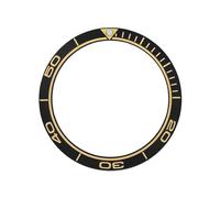 ROUREOX Insert de Lunette Céramique Incliné 38mm x 30,7mm - Anneau de Montre Remplacement Perle Lumineuse Style Plongeuse - A14