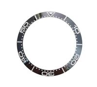 ROUREOX Insert de Lunette Céramique Poli, Bague de Rechange avec Marqueurs Lumineux pour Omega Seamaster 300 Collection-Noir + Blanc 40 * 31.5mm