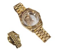 ROUREOX Kit Boîtier Montre Bracelet Or Plein 41mm Verre Saphir Cyclope Lunette Cannelée Mouvement Automatique Miyota 8285 pour Rolex Datejust-A 41MM