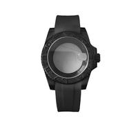 ROUREOX Kit Boîtier Montre Noir 40mm Acier PVD NH35 NH36, Bracelet Caoutchouc Lunette Céramique GMT Saphir Cyclope pour Rolex Submariner/GMT-Master - 5