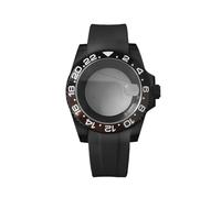 ROUREOX Kit Boîtier Montre Noir 40mm Acier PVD NH35 NH36, Bracelet Caoutchouc Lunette Céramique GMT Saphir Cyclope pour Rolex Submariner/GMT-Master - 20