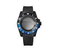 ROUREOX Kit Boîtier Montre Noir 40mm Acier PVD NH35 NH36, Bracelet Caoutchouc Lunette Céramique GMT Saphir Cyclope pour Rolex Submariner/GMT-Master - 7